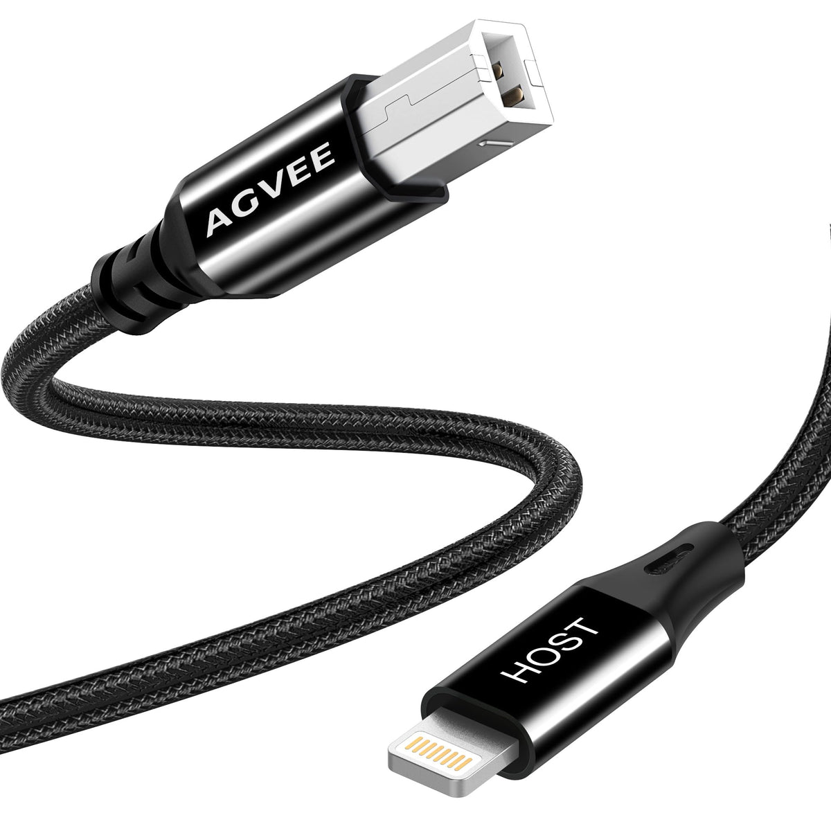 AGVEE 6.6ft Lightning MIDI Cable, 8 Pin to USB-B Cord