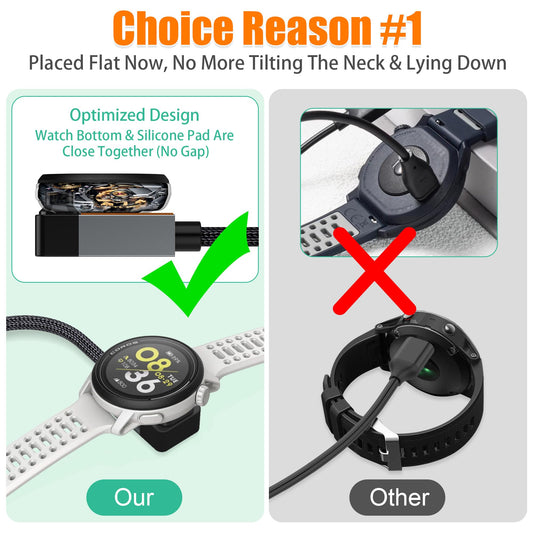 AGVEE 1.5ft Charger for Coros Smartwatch, L-Shape Right Angle