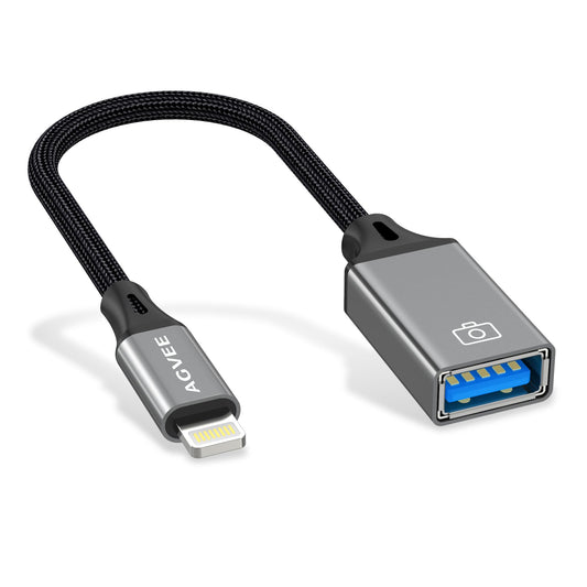 AGVEE 4 inch Lightning to USB Camera Adapter