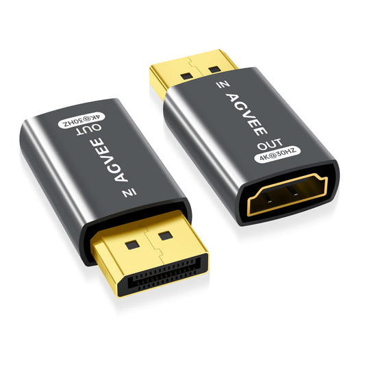 AGVEE 2 Pack 4K@30HZ DisplayPort to HDMI Adapter DP Display Port Converter