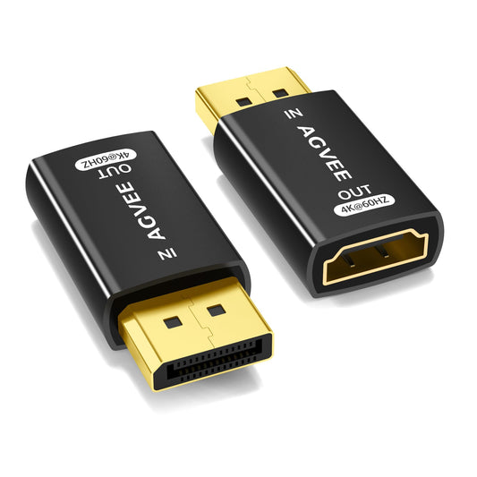 AGVEE 2 Pack 4K@60HZ DisplayPort to HDMI Adapter DP Display Port Converter