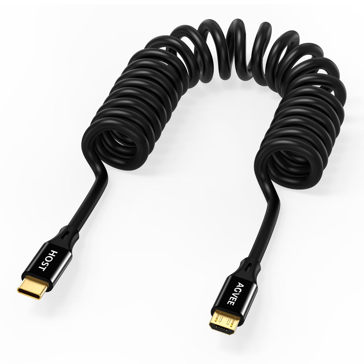 AGVEE 1.6ft Coiled USB-C to Micro USB Cable, [USB-IF Certified]