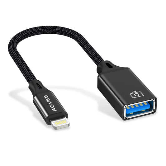AGVEE 4 inch Lightning to USB Camera Adapter