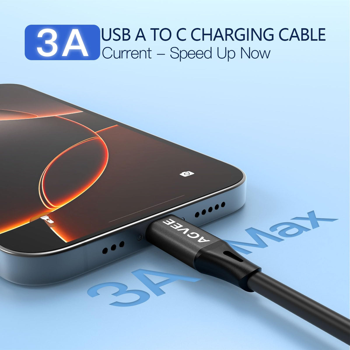 AGVEE 2 Pack 1.5ft Coiled USB-A to USB-C Cable [USB-IF Certified] Carplay