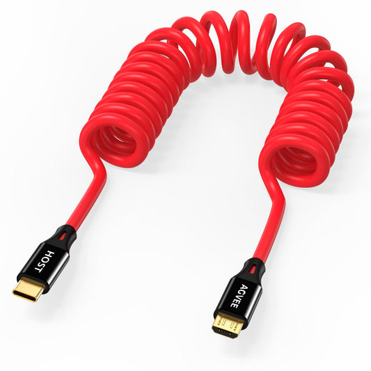 AGVEE 5ft Coiled USB-C to Micro USB Cable, [USB-IF Certified]