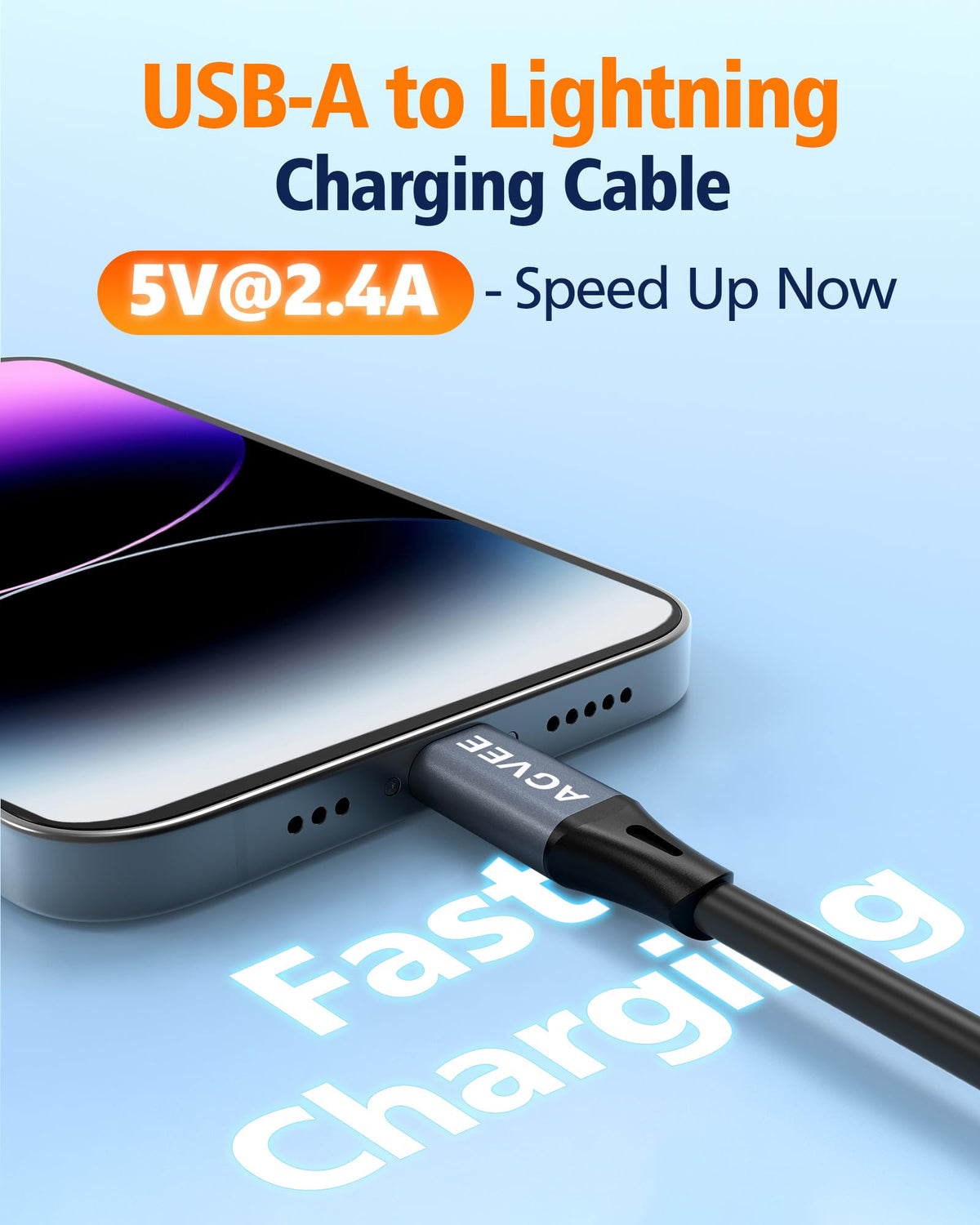 AGVEE 2 Pack 3ft Coiled USB-A to Lightning Cable [MFI Certified] Carplay
