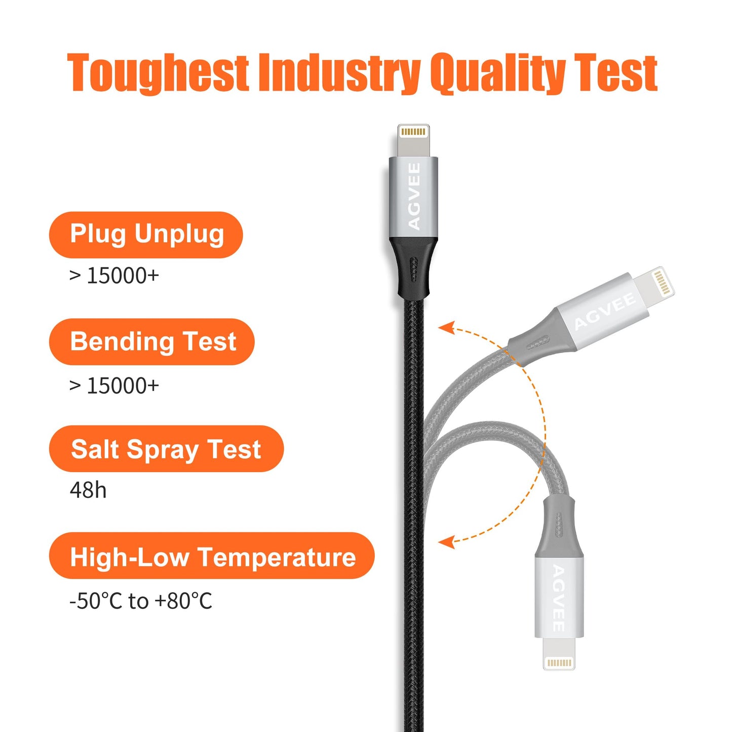 AGVEE 3.3ft Lightning Extension Cable