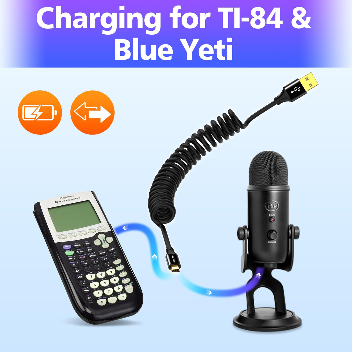 AGVEE 1.6ft Coiled USB-A to Mini USB Cable, [USB-IF Certified]