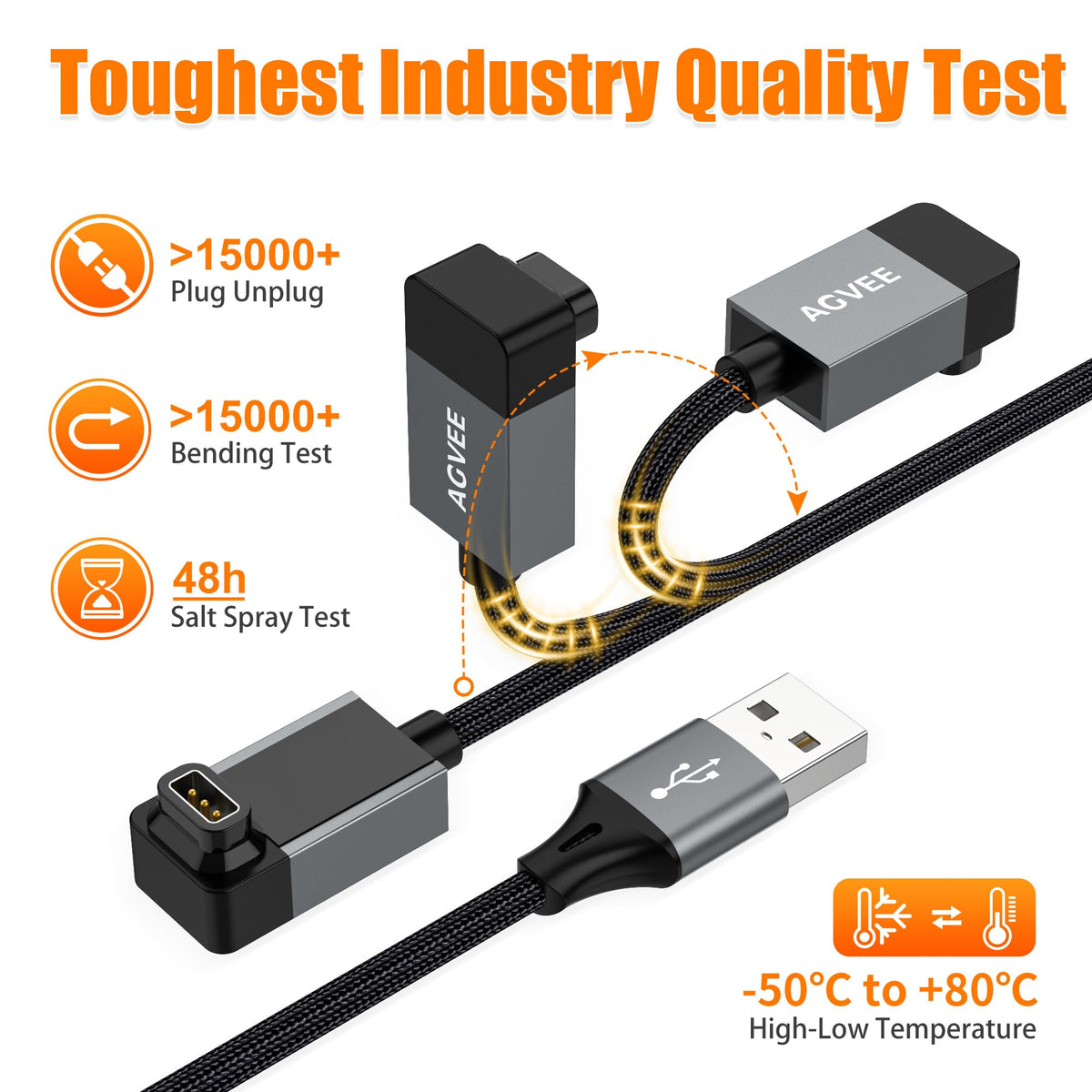 AGVEE 1.5ft Charger for Coros Smartwatch, L-Shape Right Angle