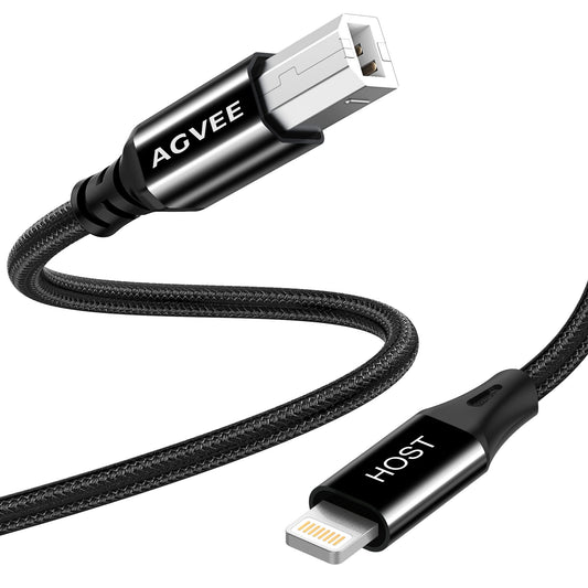 AGVEE 5ft Lightning MIDI Cable, 8 Pin to USB-B Cord