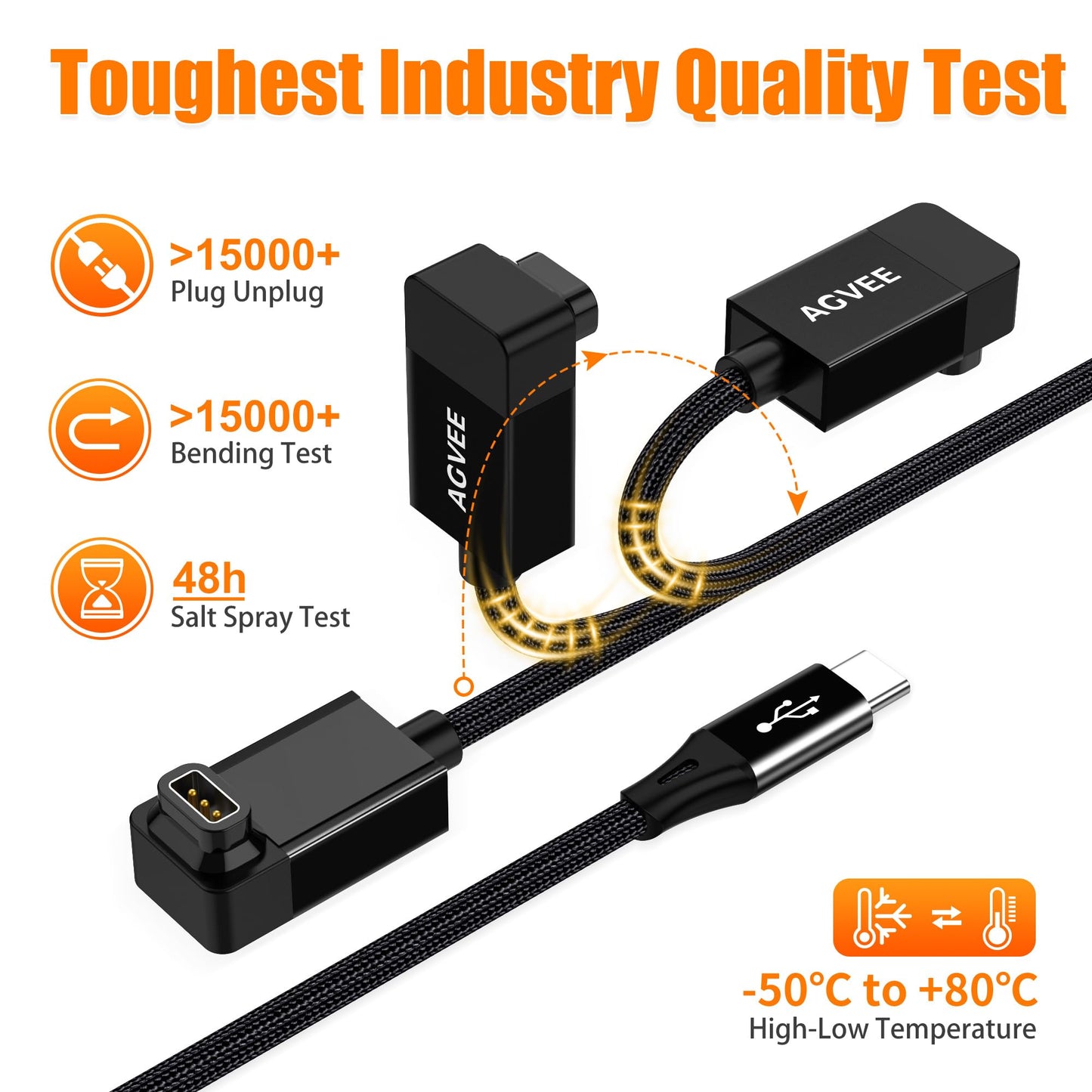 AGVEE 2 Pack 3.3ft Charger for Coros Smartwatch, L-Shape Right Angle