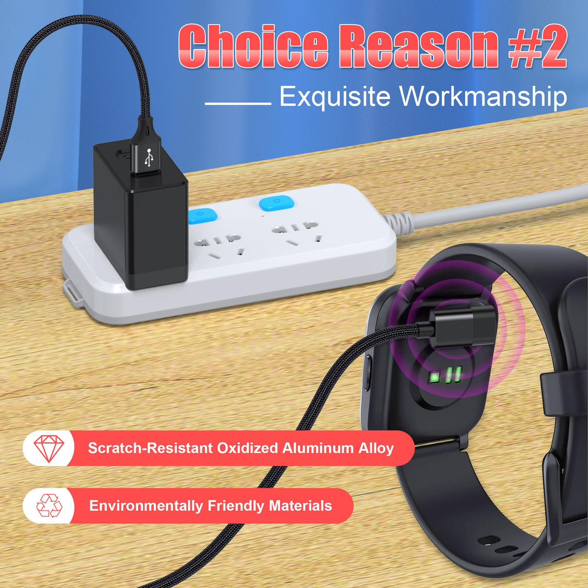 AGVEE 2 Pack 3.3ft Charger for Garmin Watch, L-Shape Charging Cable