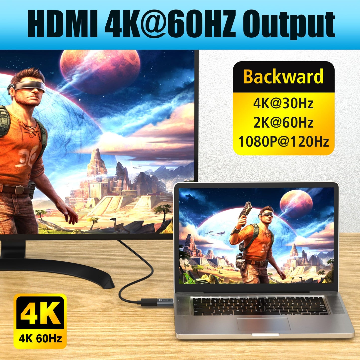 AGVEE 2 Pack 4K@60HZ DisplayPort to HDMI Adapter DP Display Port Converter