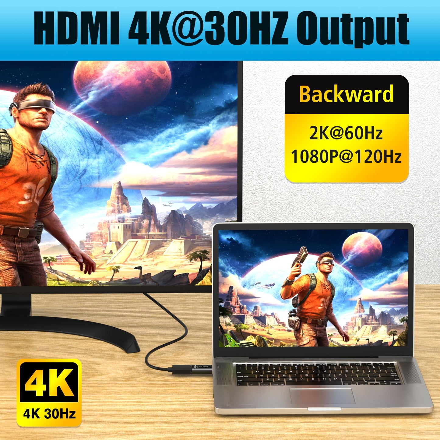 AGVEE 2 Pack 4K@30HZ DisplayPort to HDMI Adapter DP Display Port Converter